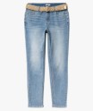 Jean 78ème coupe slim avec ceinture tressée femme